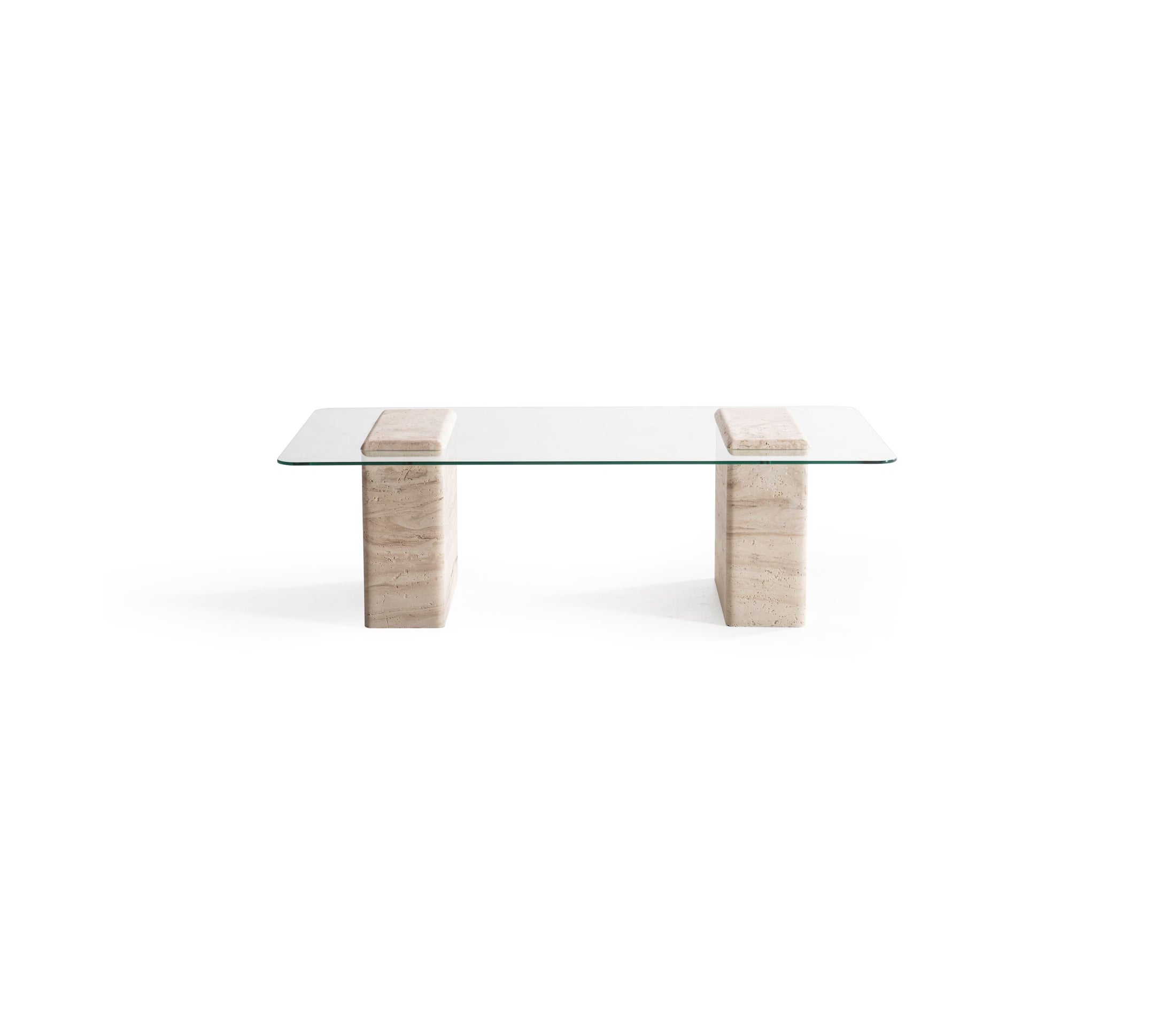 Table basse duo en travertin