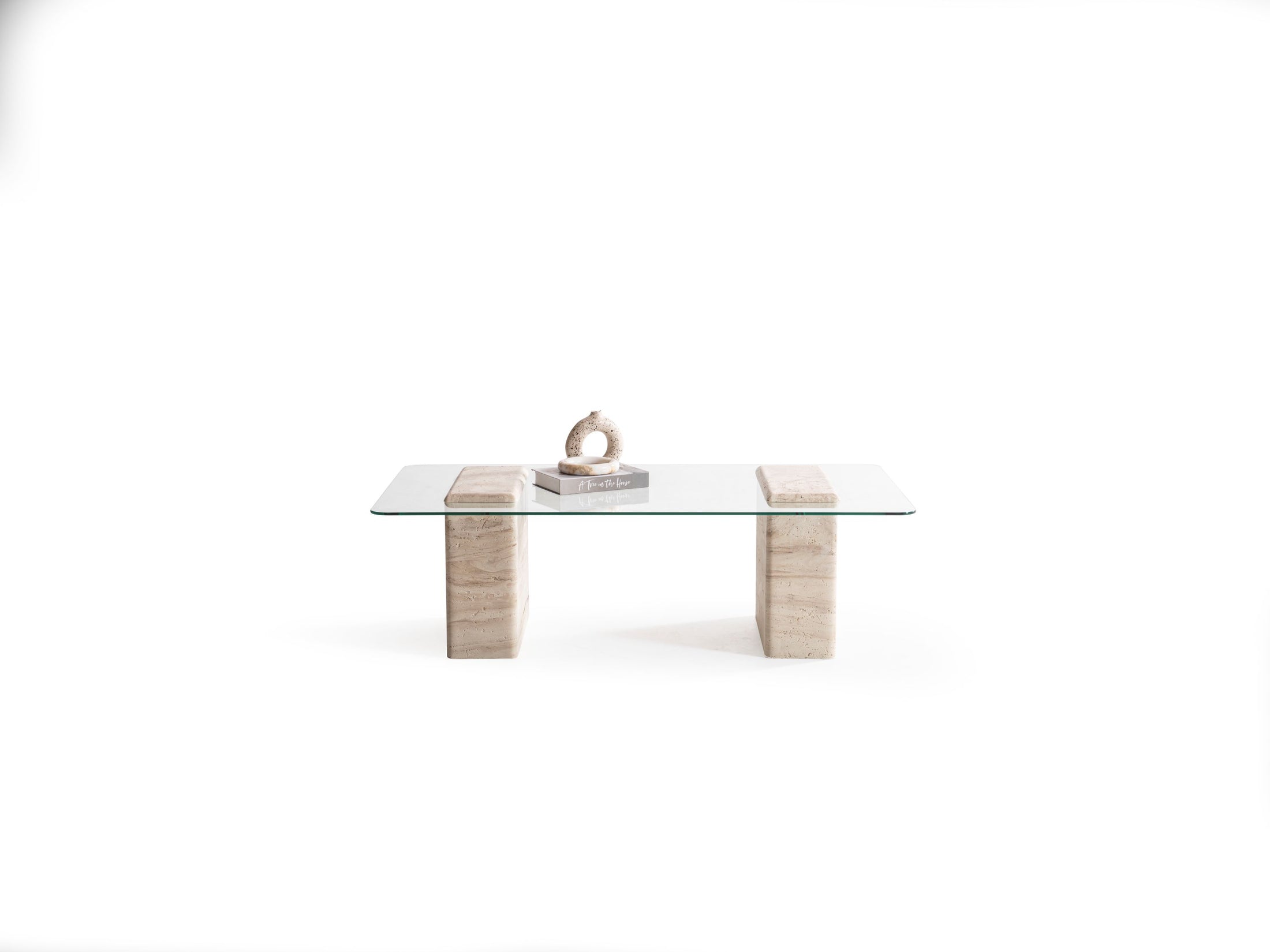 Table basse duo en travertin