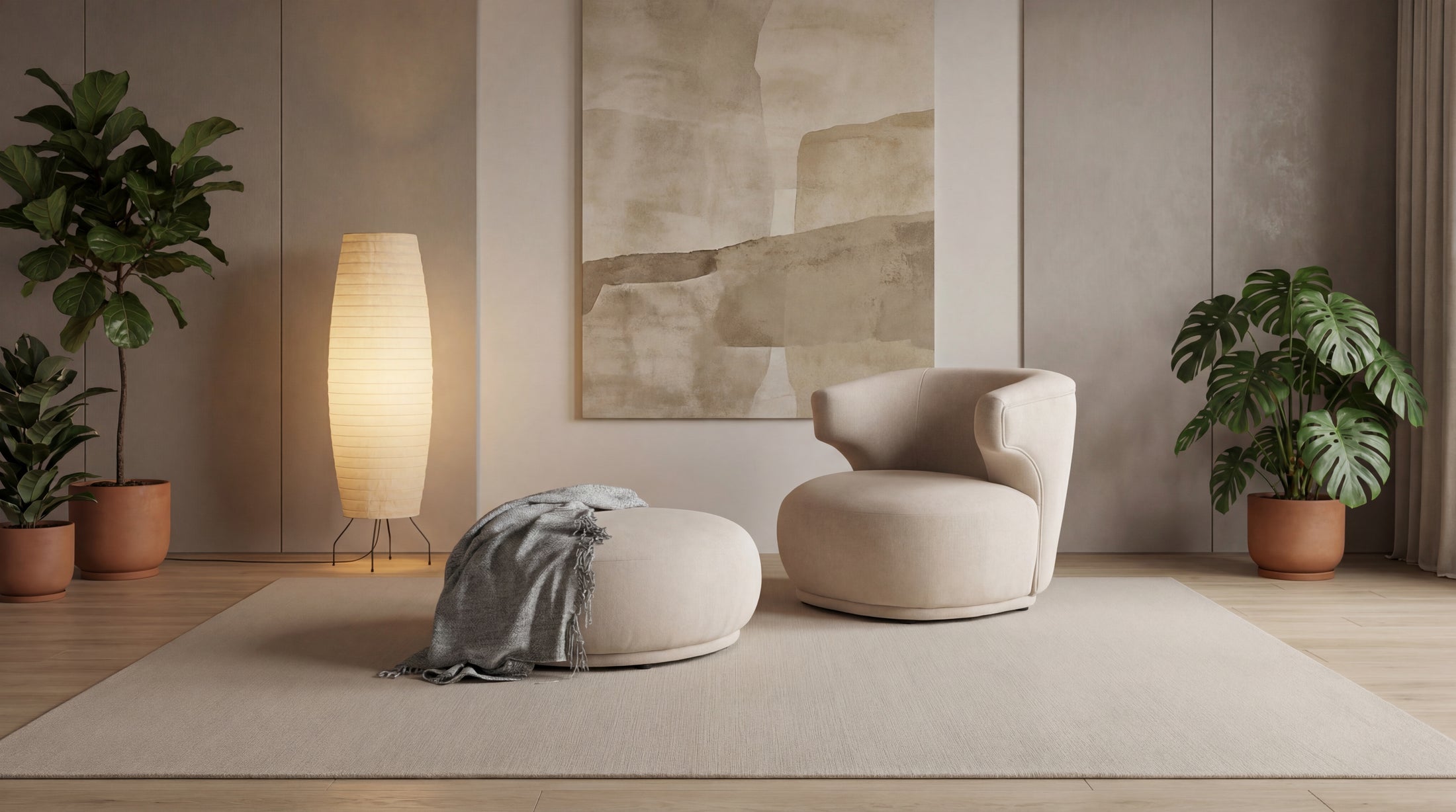 Fauteuil et Pouf Loca