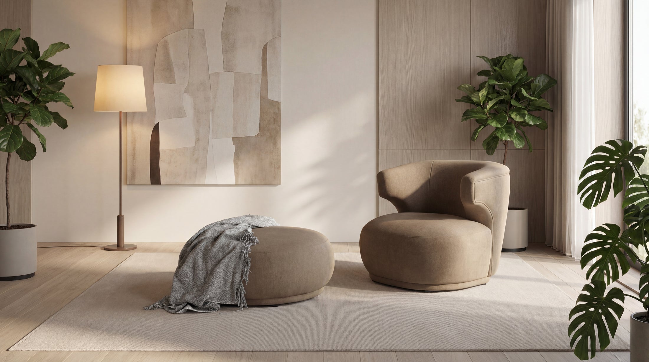 Fauteuil et Pouf Loca