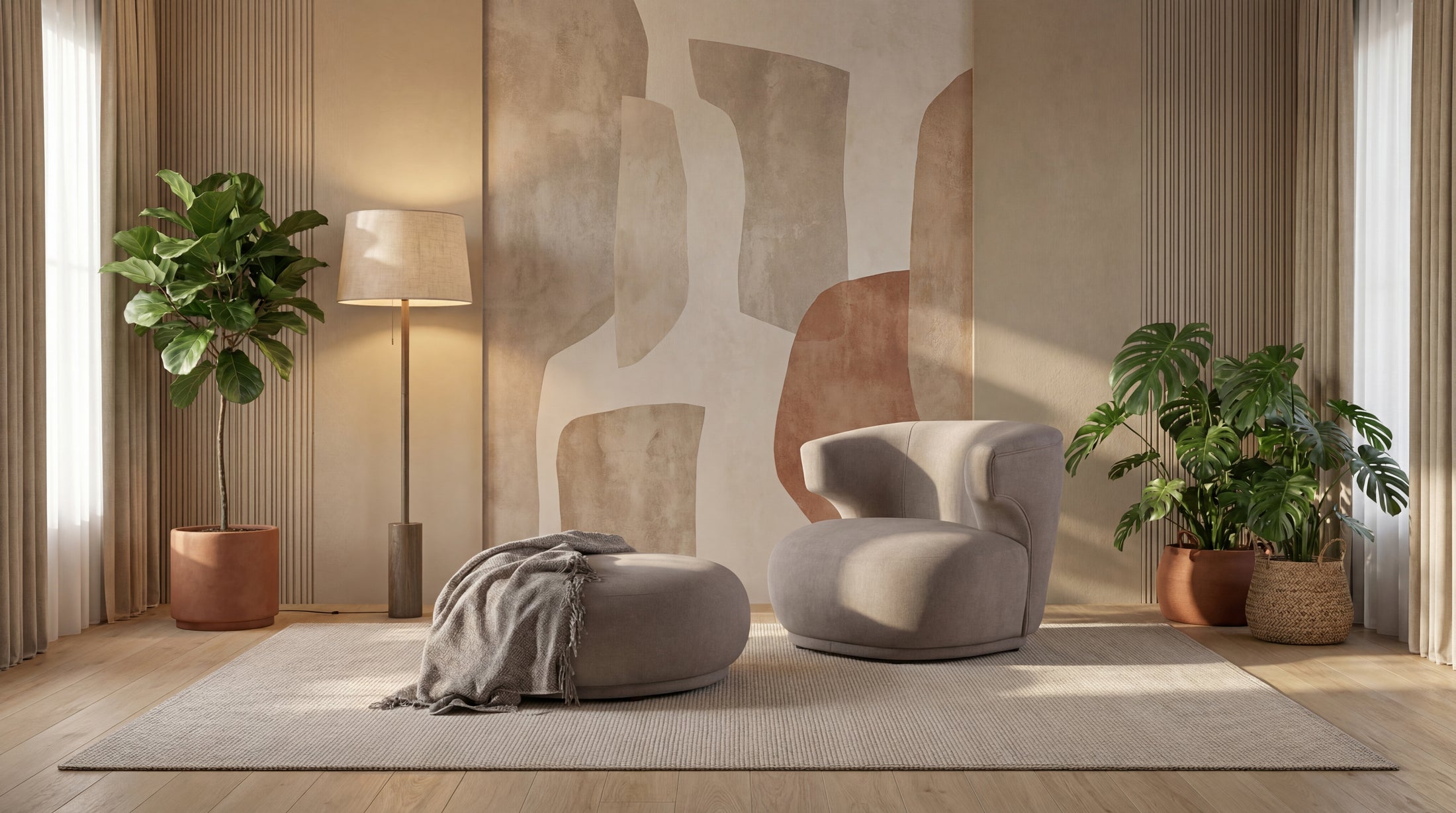 Fauteuil et Pouf Loca