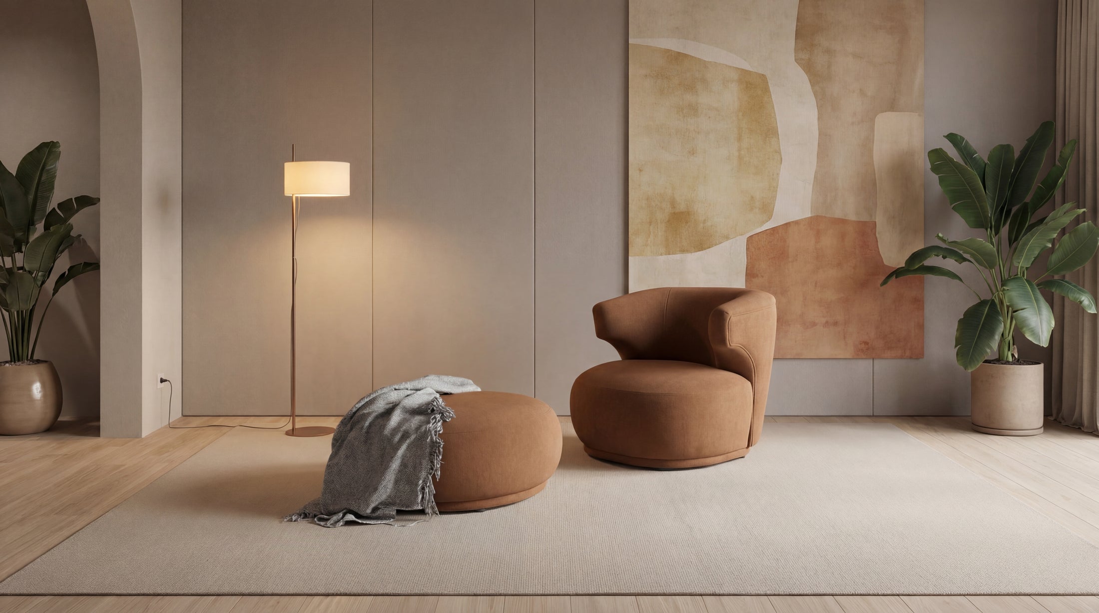 Fauteuil et Pouf Loca