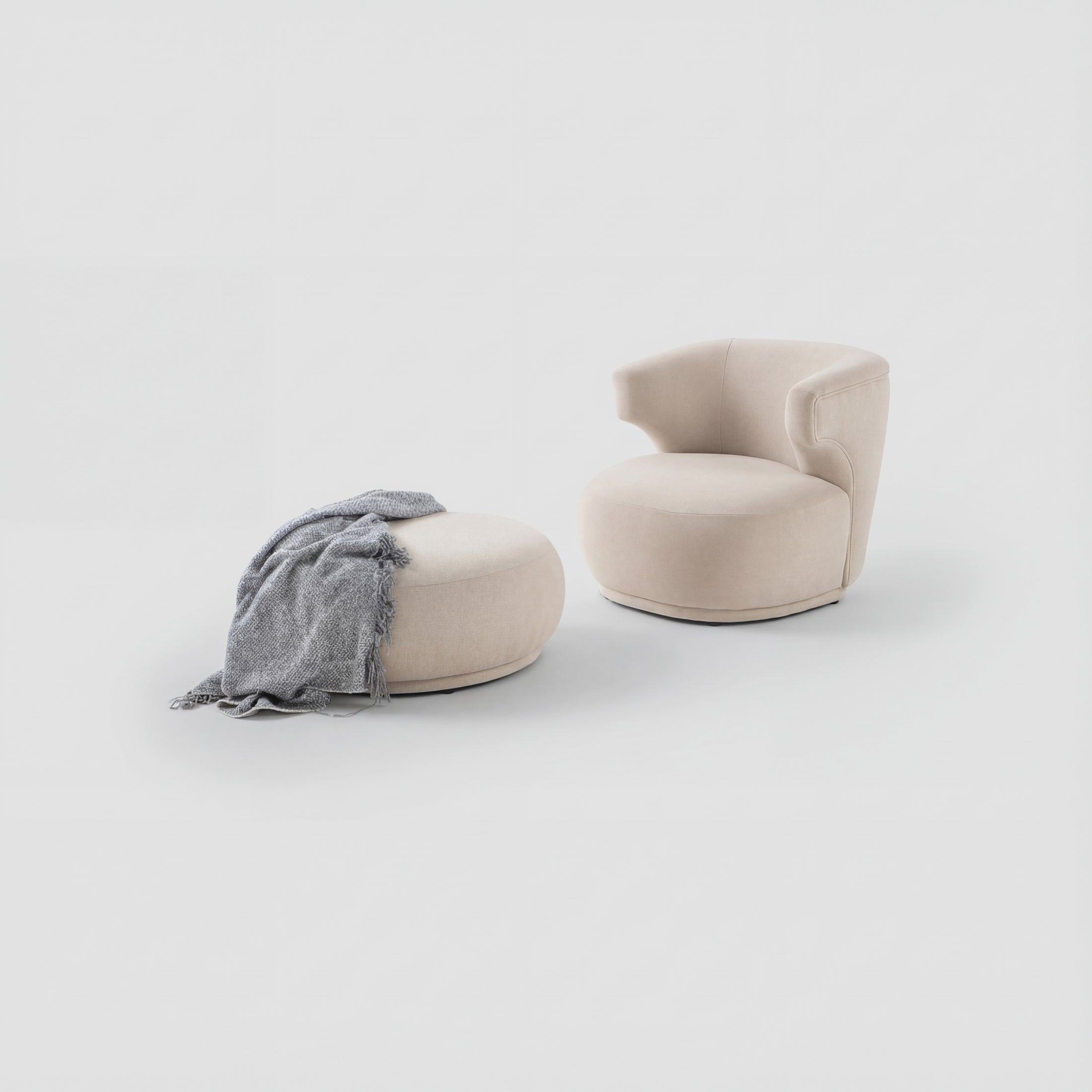 Fauteuil et Pouf Loca